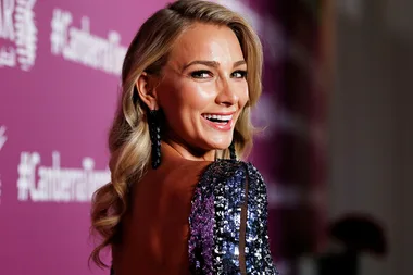 Anna Heinrich Dazzles In Sparkly Sequin Dress On Date Night With Tim Robards