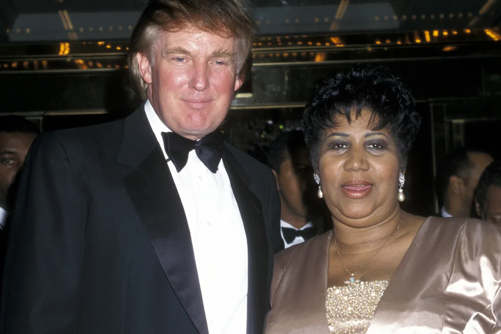 Donald Trump and Aretha Franklin