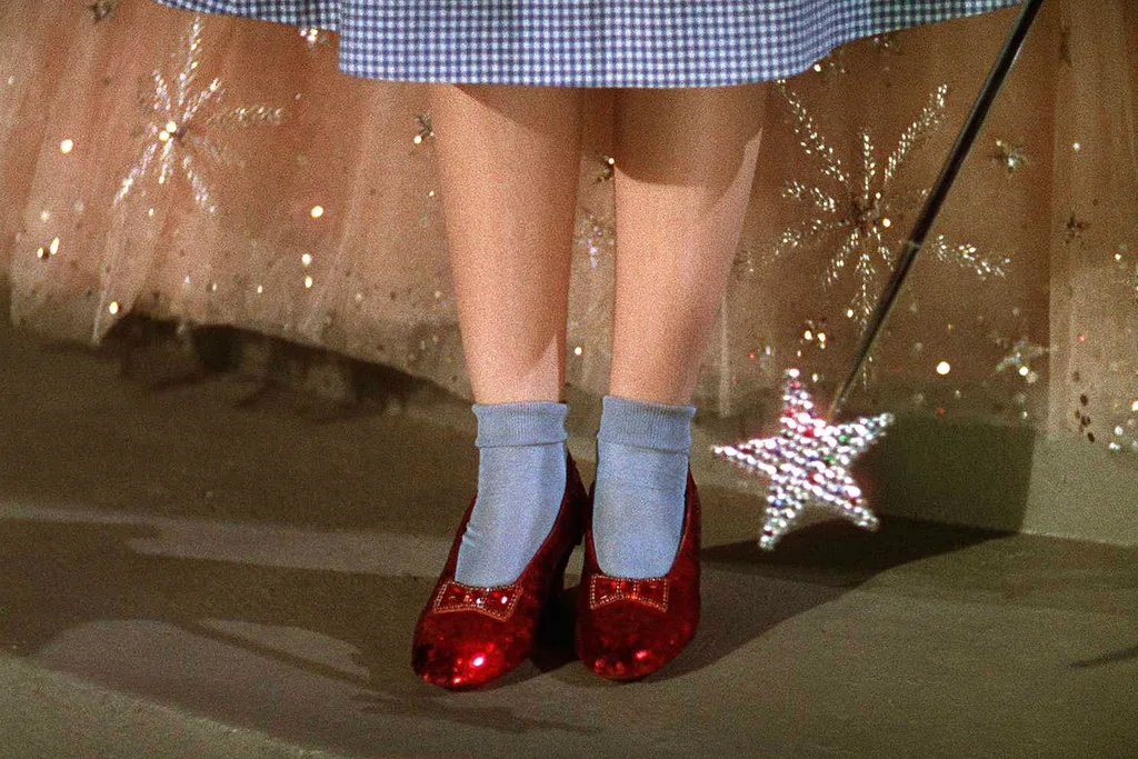 The ruby red slippers in The Wizard of Oz