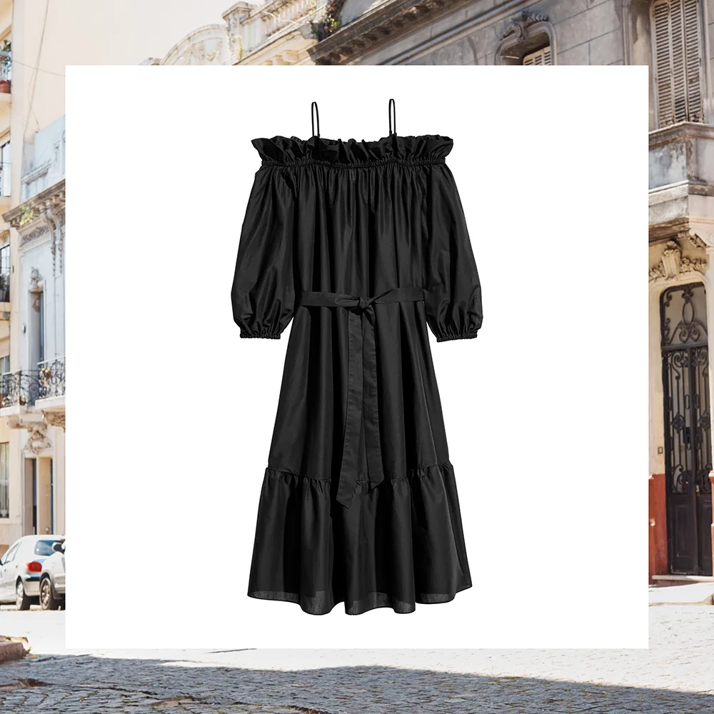 H&M black off the shoulder dress spring 2018