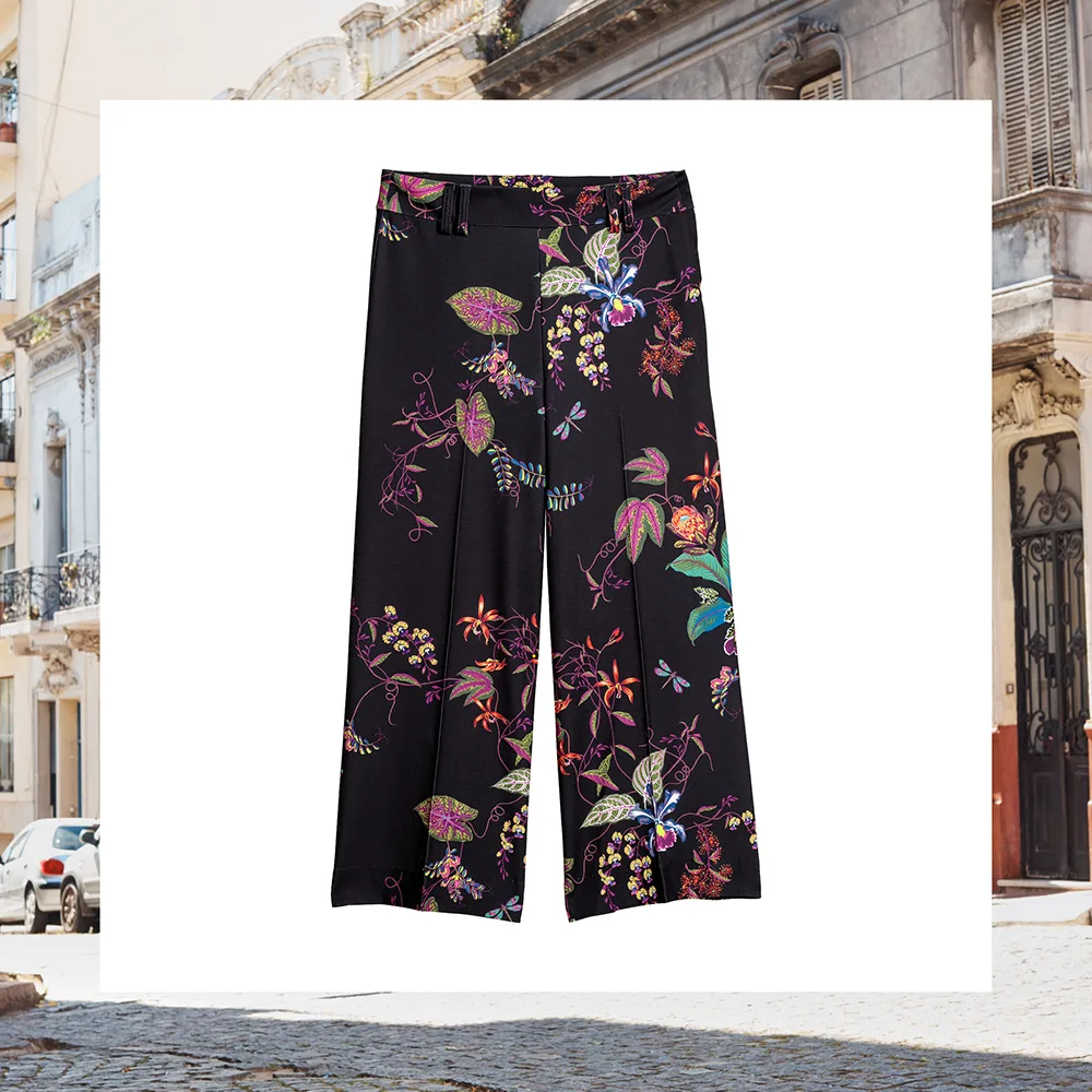 H&M embroidered floral pants