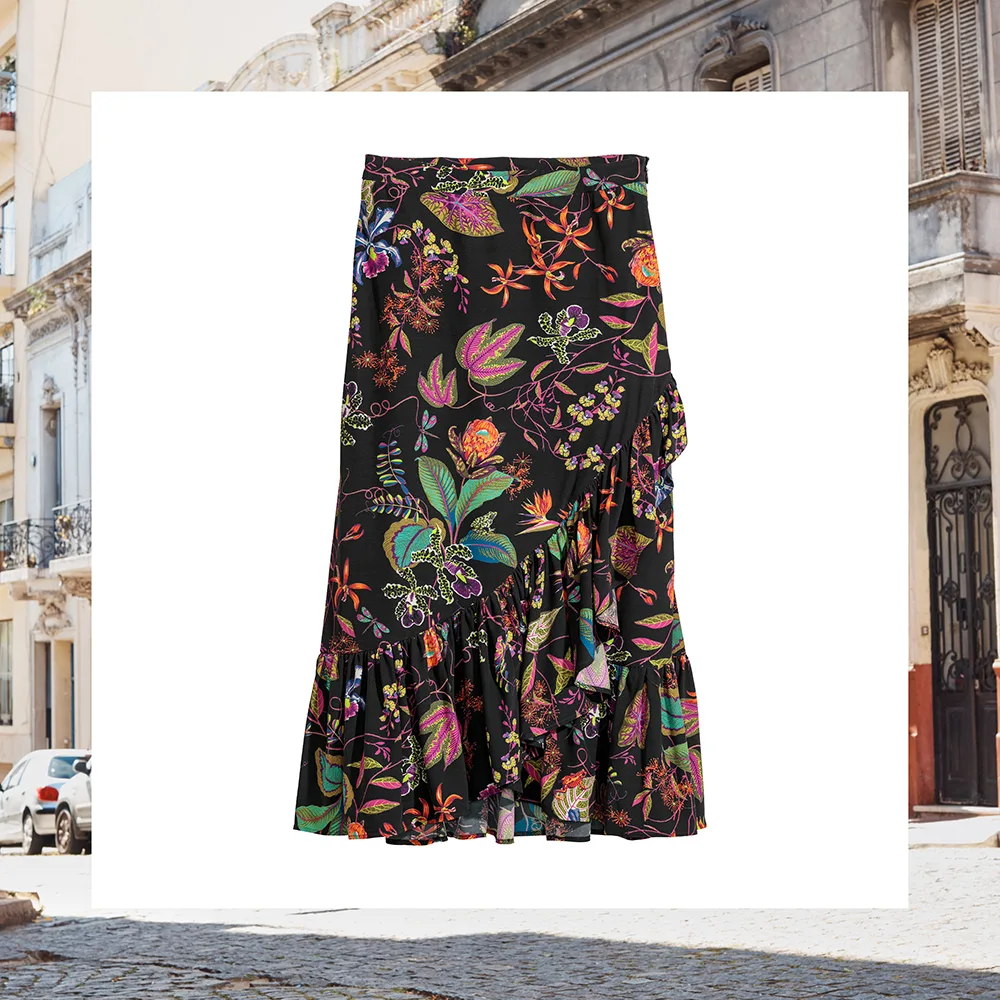 H&M floral midi skirt spring 2018