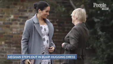 Meghan Markle Jokes That She’s Feeling ‘Very Pregnant’ as She Cradles Baby Bump During Outing