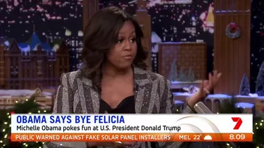 Michelle Obama pokes fun at President Donald Trump