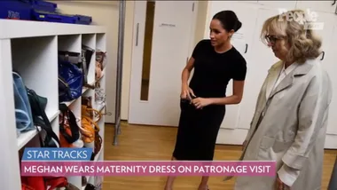 WATCH: Meghan Markle Steps Out in Her First Maternity Dress as She Visits One of Her New Patronages