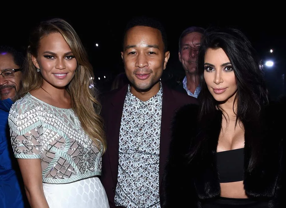 Chrissy Teigen, John Legend and Kim Kardashian