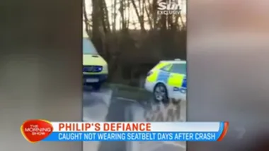 Prince Philip caught not wearing seatbelt after crash