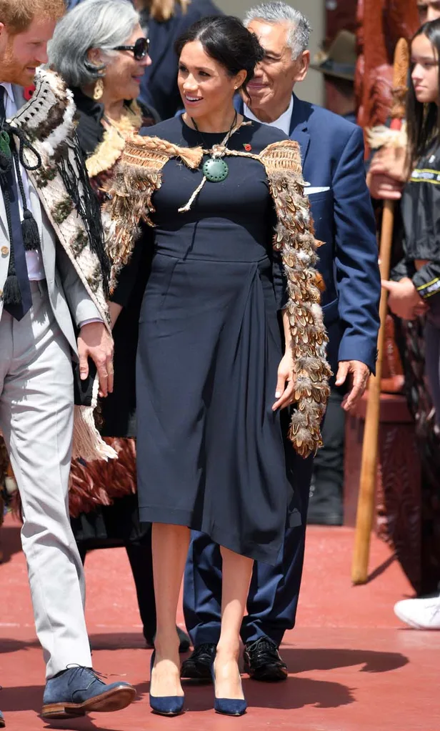 Meghan, Duchess of Sussex visits Te Papaiouru Marae for a formal powhiri and luncheon on October 31, 2018 in Rotorua, New Zealand