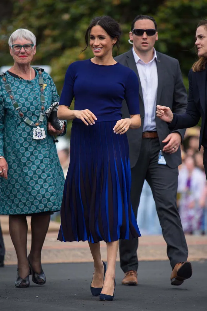 The Duchess of Sussex during a walkabout in Rotorua on day four of the royal couple's tour of New Zealand