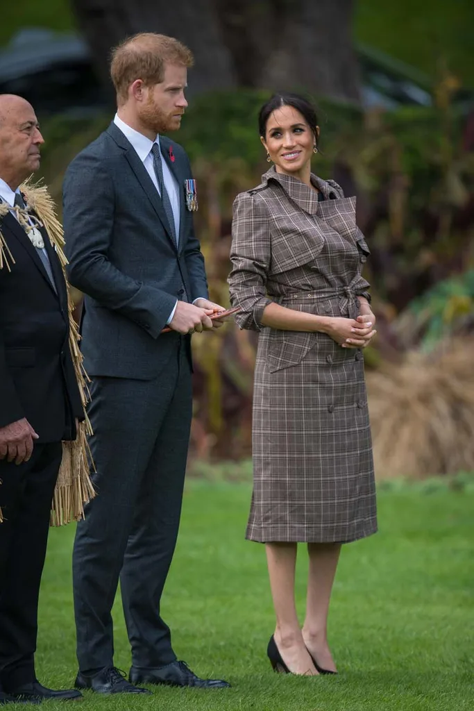 The Duke and Duchess of Sussex at an official welcome ceremony at Government House in Wellington