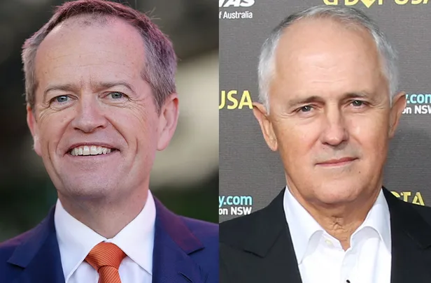 Split image of two men in suits; one smiling with an orange tie, the other with a neutral expression in a black suit.
