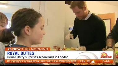 Prince Harry surprises school kids in London