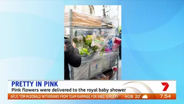 Pink flowers delivery to royal baby shower spark gender theories