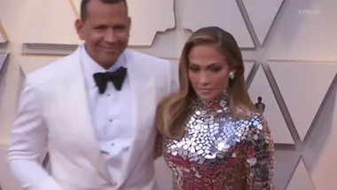 Jennifer Lopez and Alex Rodriguez at 2019 Oscars Red Carpet