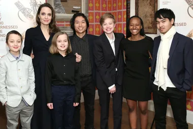 Angelina Jolie Makes Rare Appearance With All Six Of Her Children