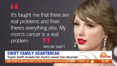 Taylor Swift reveals her mum’s cancer has returned