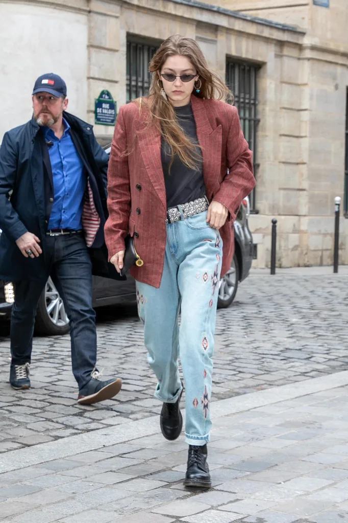 Gigi Hadid wearing jeans