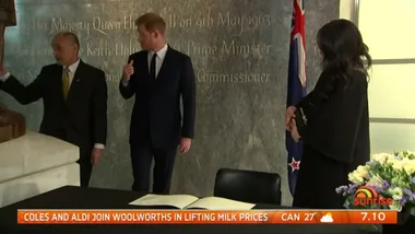 WATCH: Harry and Meghan honour victims at New Zealand house