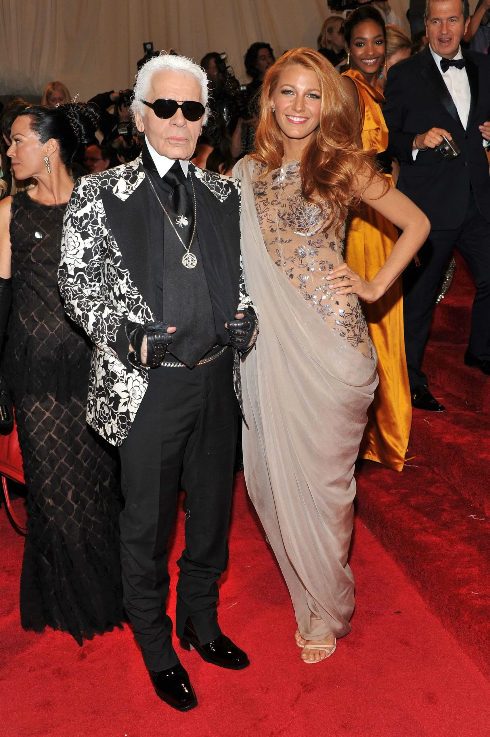 Karl Lagerfeld and Blake Lively at the 2011 Met Gala