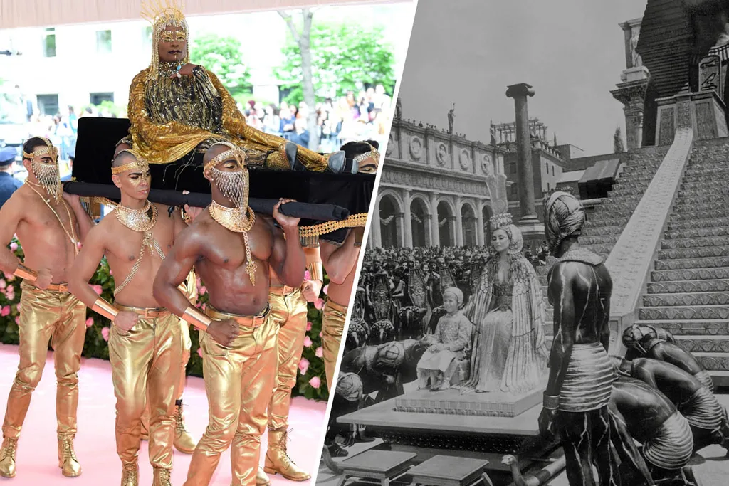 Billy Porter at the 2019 Met Gala and Elizabeth Taylor in Cleopatra