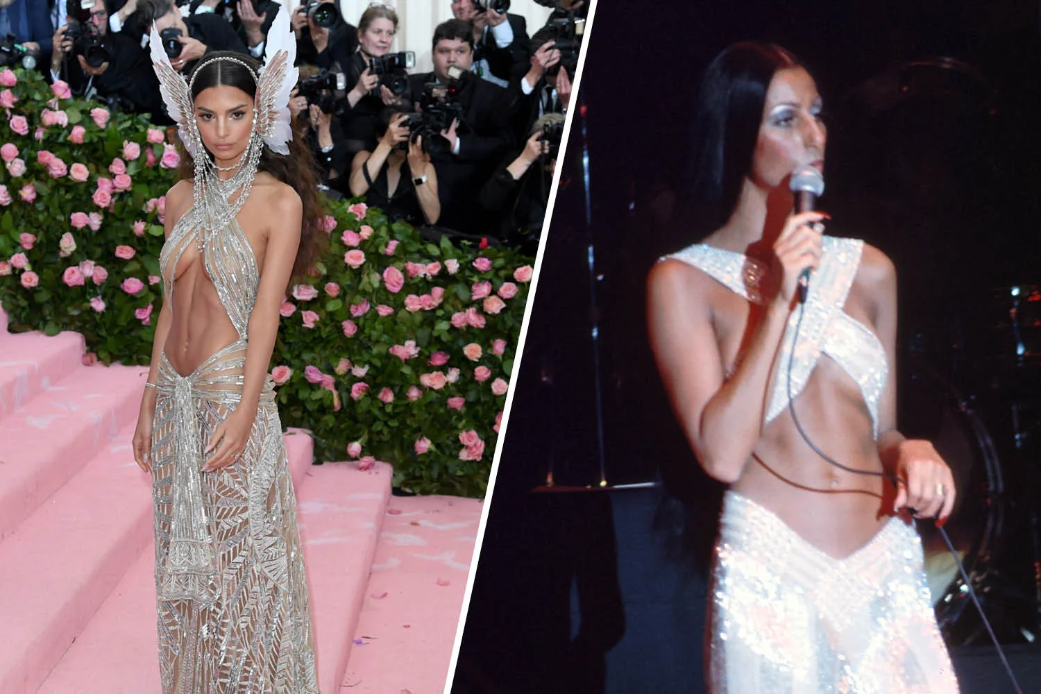 Emily Ratajkowski at the 2019 Met Gala and Cher
