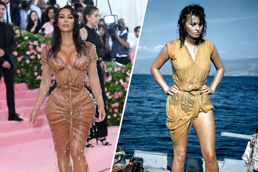 Kim Kardashian West at the 2019 Met Gala And Sophia Loren in Boy On A Dolphin