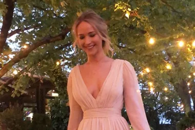 Jennifer Lawrence Celebrated Her Engagement In A Dream Worthy Wedding Dress