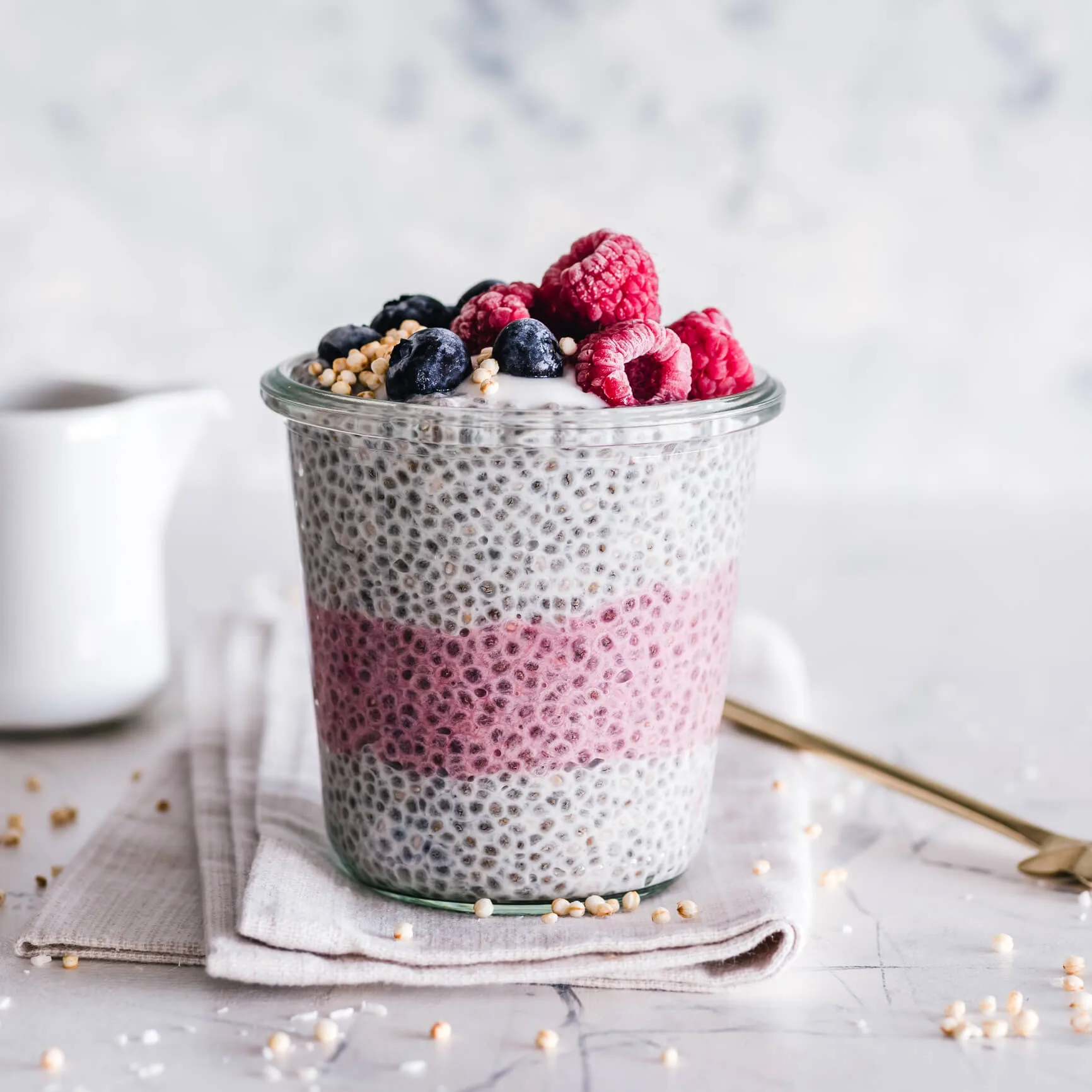 Chia pudding with berries