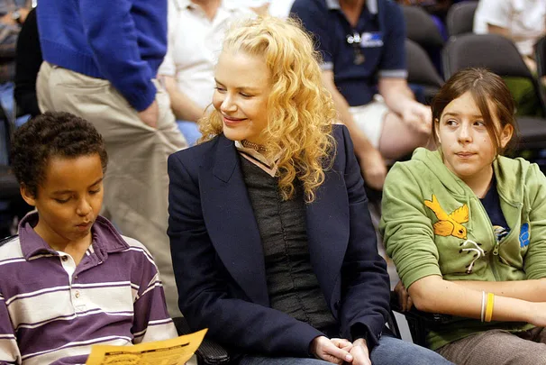 Nicole Kidman with her adopted children