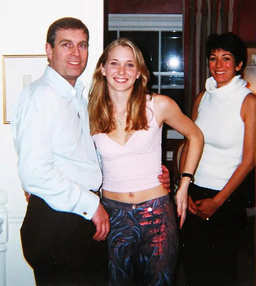 A photograph of Prince Andrew with his arm around a-then 17-year old Roberts-Giuffre.