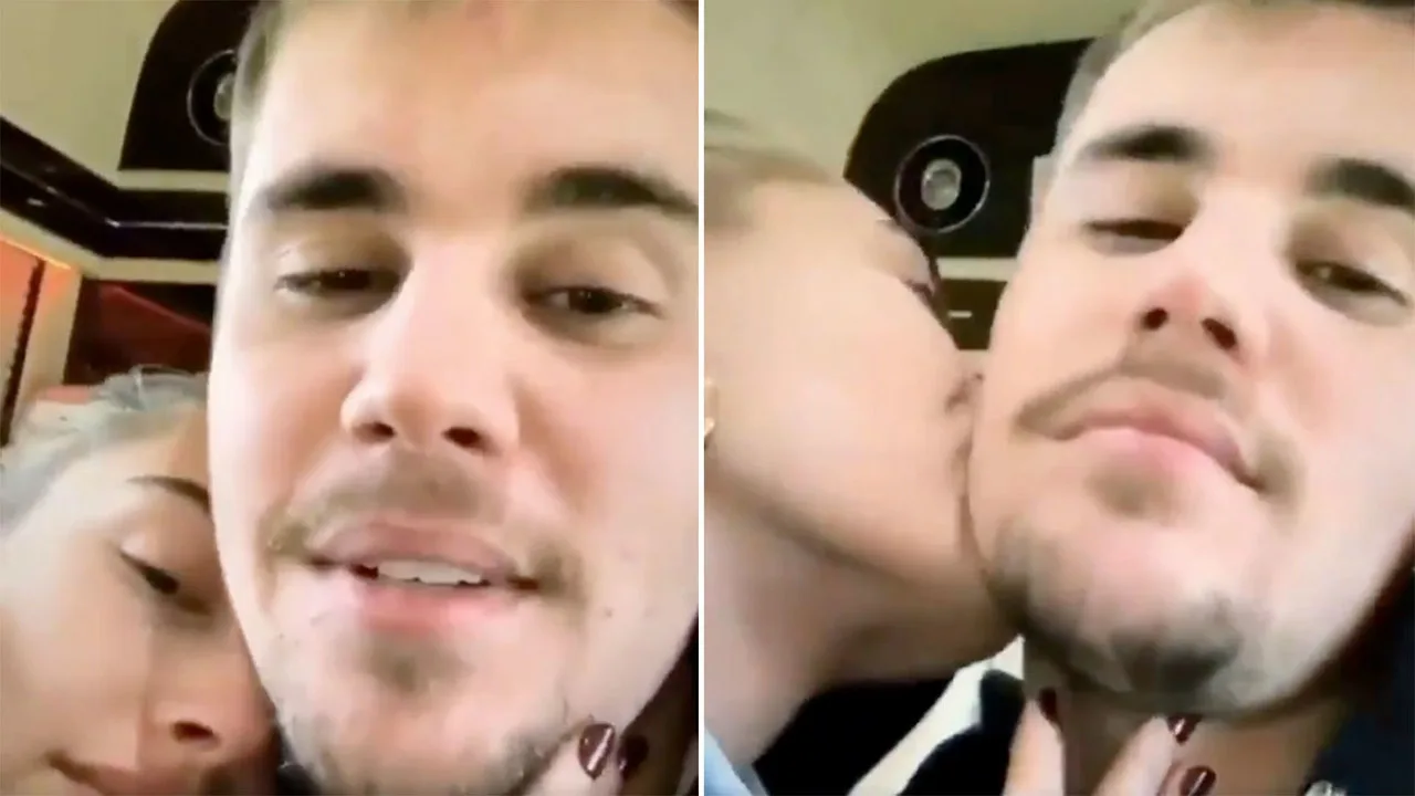 Justin and Hailey Bieber share PDA before the wedding
