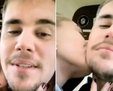 Justin and Hailey Bieber share PDA before the wedding