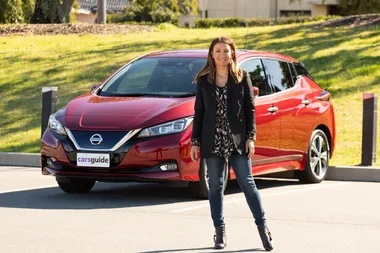 The completely electric hatchback Nissan Leaf 2020