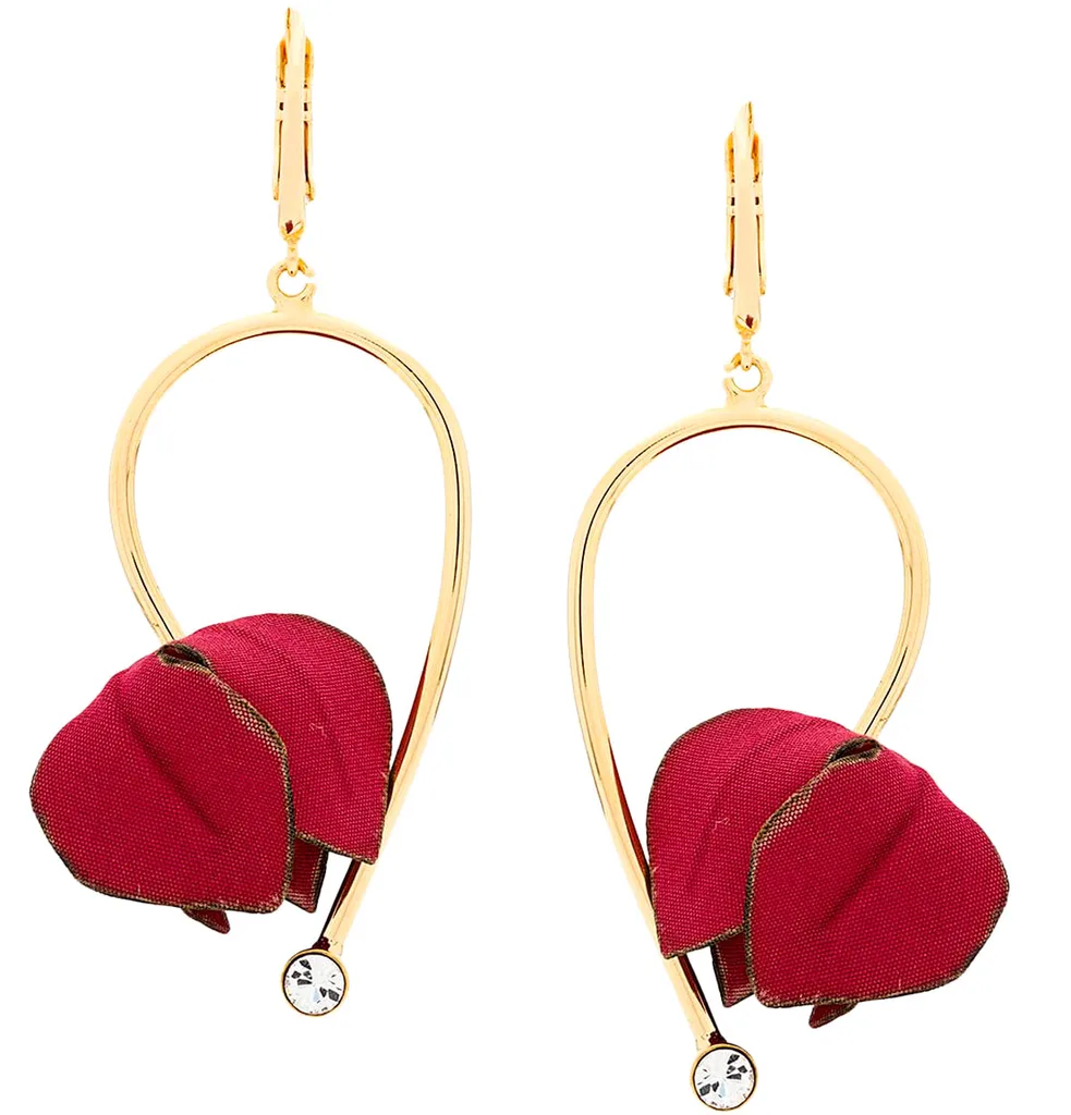 red earrings