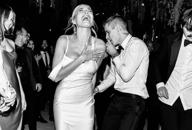 Hailey Baldwin’s Second Wedding Dress Had The Most Sexy Thigh-High Split