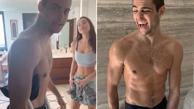 Alexis Ren helps Noah Centineo shower