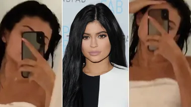 Kylie Jenner shows her natural hair in the shower