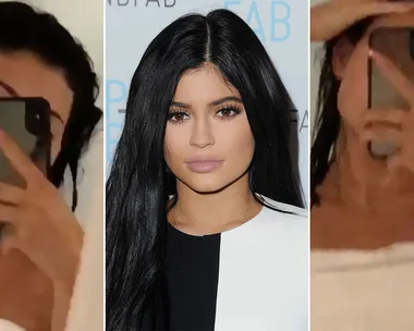 Kylie Jenner shows her natural hair in the shower