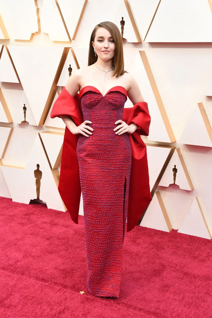 Kaitlyn Dever wore a sustainable Louis Vuitton dress made from Tencel