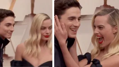 Timothée Chalamet photobombs Margot Robbie at Oscars 2020