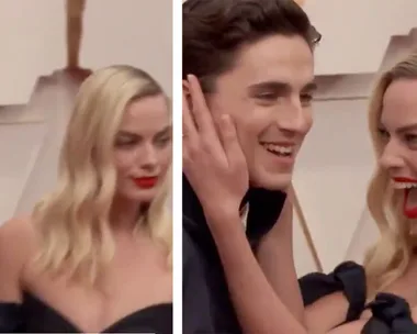 Timothée Chalamet photobombs Margot Robbie at Oscars 2020