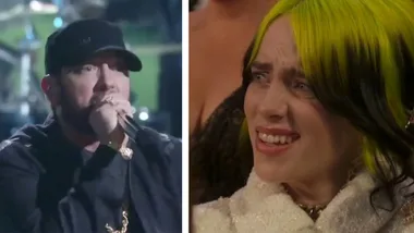 Billie Eilish and Idina Menzel’s reaction to Eminem Oscar performance