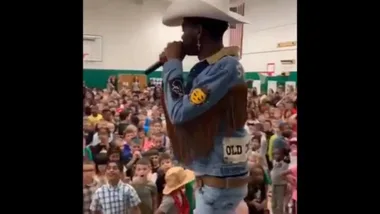 Lil Nas X performs for school kids!