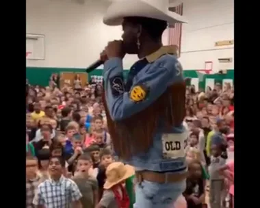 Lil Nas X performs for school kids!