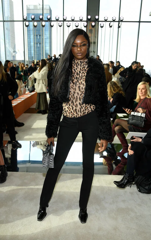 Leomie Anderson at the Longchamp autumn/winter 2020