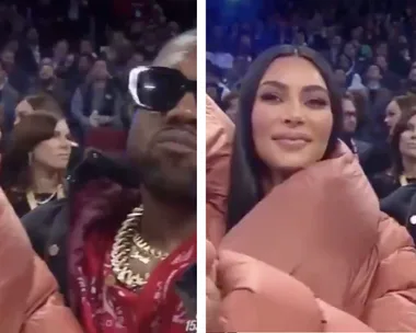 Kanye West dodges kiss from Kim Kardashian at NBA All Star game