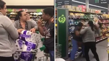 Women punch on over toilet paper at Woolworths