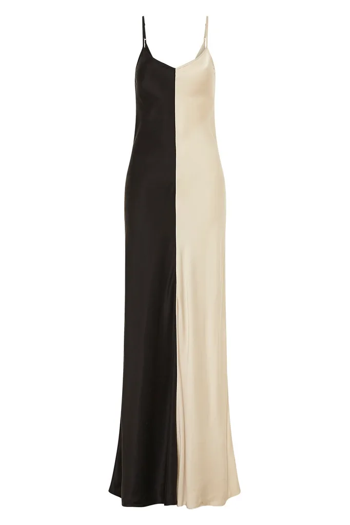 Silk Laundry Two-Tone Slip Dress, $475