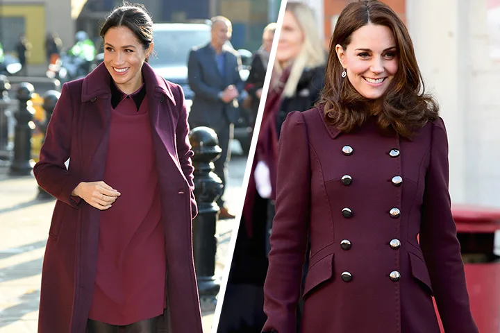 Meghan Markle and Kate Middleton In Red Coat