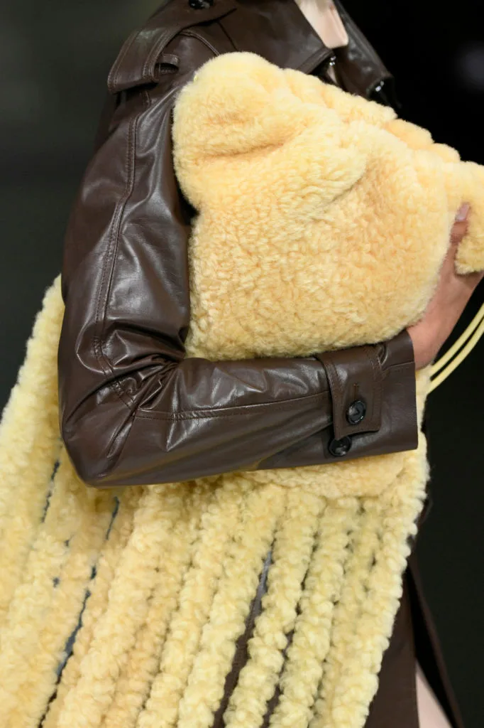 Bottega Veneta fringe pouch bag shearling